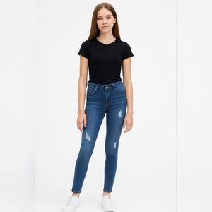 Jordache Super Skinny Power Stretch Jeans Girls 18 Blue Distressed Slim …